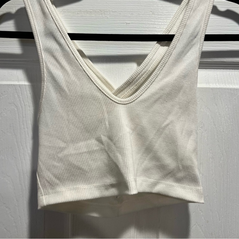 Urban Outfitters White Ribbed Bandeau